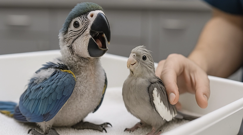Alimentación y cuidados pediátricos en aves psitácidas